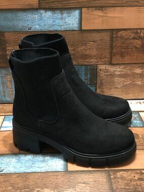 Redtop Chelsea Boots Black Block Heeled Women's Size 7